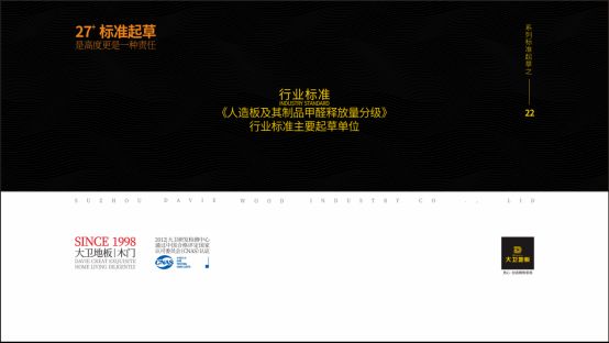标准起草（22）大卫地板：《人造板及其制品甲醛释放量分级》行业标准起草者