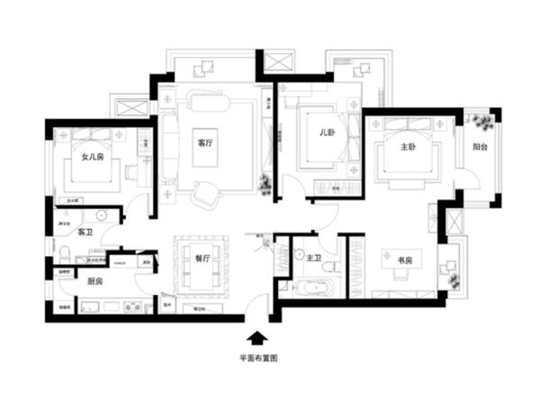 领秀翡翠山150平美式效果图设计