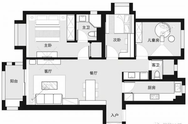 110平混搭三居,温馨惬意