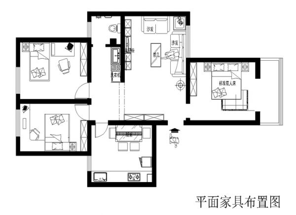 创业家园108平现代简约效果图设计
