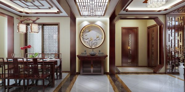 潮白河孔雀城新中式四居
