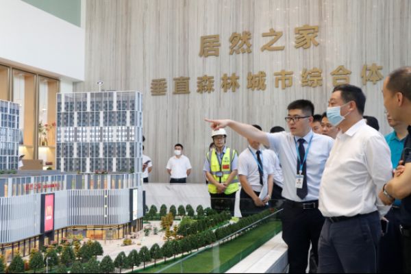 汪林朋董事长视察居然之家黄冈垂直森林综合体项目建设情况