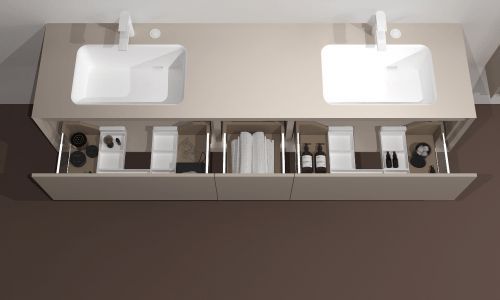 法恩莎Iridi伊瑞迪系列定制浴室柜 F2204W 构筑优雅美学时代的卫浴空间